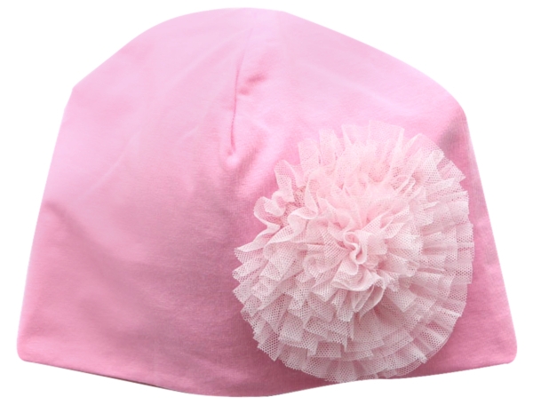 Cepure ar tilla puķi (gaiši rozā)