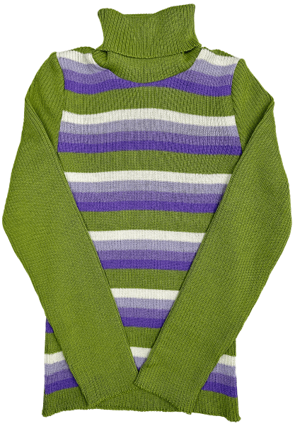 Zaļš džemperis ar augsto apkakli
