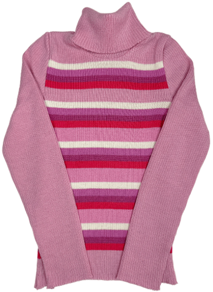 Gaiši rozā džemperis ar augsto apkakli