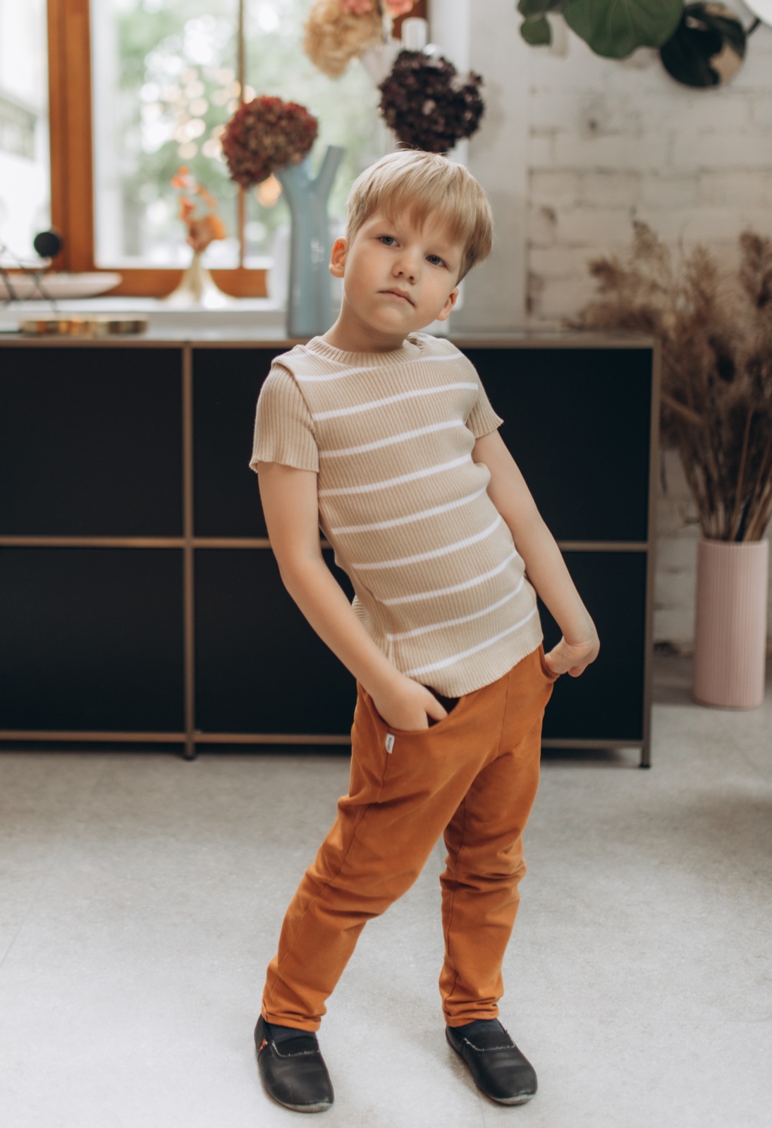 Adīts krekliņš ar svītrām (unisex)