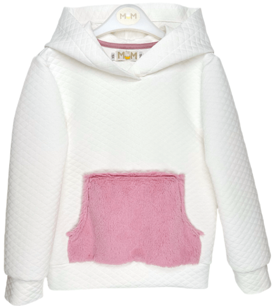 Balts džemperis ar kapuci